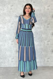 Stretch pleated maxi dress 