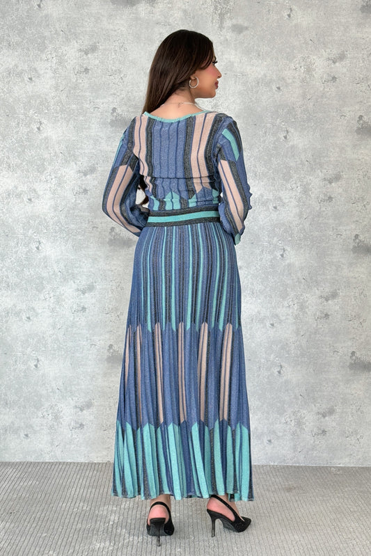 Stretch pleated maxi dress 