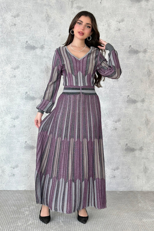 Stretch pleated maxi dress 