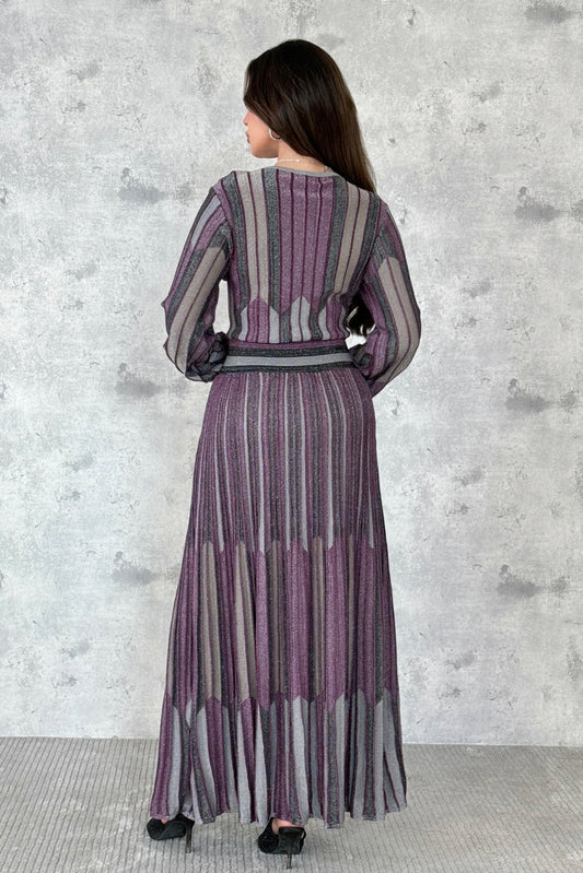 Stretch pleated maxi dress 