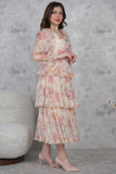 Floral print layered midi dress 