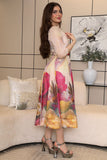 Floral midi dress with an elegant cut 