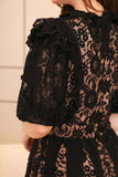 Pleated lace midi dress 