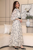 Long dress with puff sleeves 