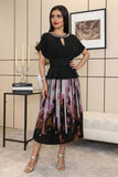Pleated top dress decorated with crystals 