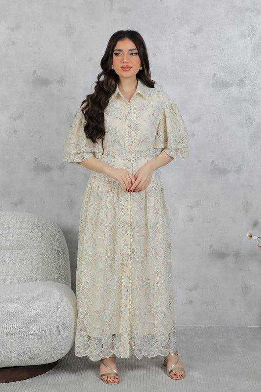 Elegant maxi dress with floral print 