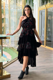 Asymmetrical Velvet Layered Dress 