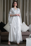 White Embellished Cape Sleeve Kaftan 