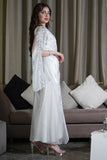 White Embellished Cape Sleeve Kaftan 