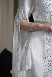 White Embellished Cape Sleeve Kaftan 