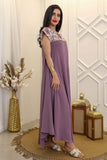 Maxi robe embroidered with elegant threads 