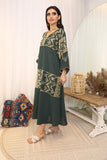 Maxi galabiya with golden embroidery 