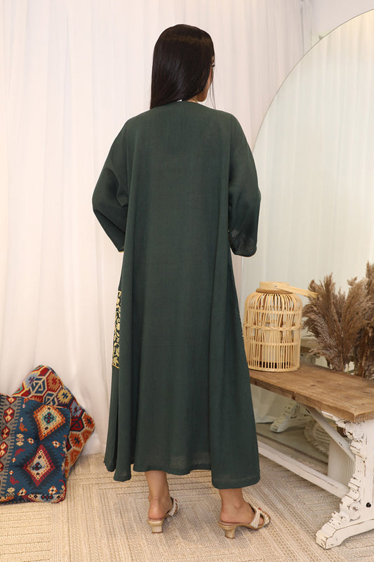 Maxi galabiya with golden embroidery 