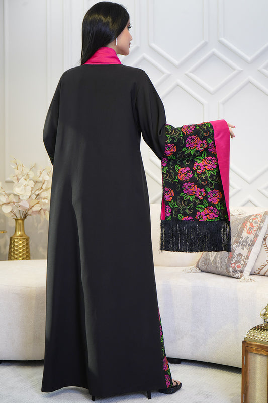 Maxi robe with long, wide sleeves 