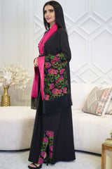 Maxi robe with long, wide sleeves 