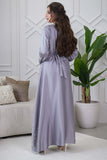 Grey Embroidered Two Piece Kaftan 