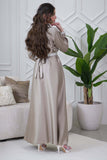 Elegant beige embroidered caftan 