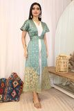 Two-piece maxi galabiya with drawstring 