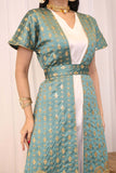 Two-piece maxi galabiya with drawstring 