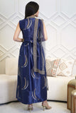 Maxi galabiya with embroidered scarf