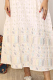 Embroidered midi galabiya with drawstring 