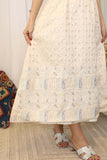 Embroidered midi galabiya with drawstring 