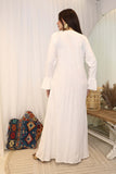 Maxi jalabiya embroidered on the front with a veil 