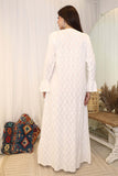 Maxi jalabiya embroidered on the front with a veil 