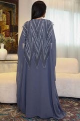 Tulle galabiya embroidered with crystals 