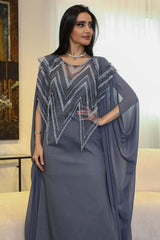 Tulle galabiya embroidered with crystals 