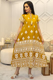 Embroidered midi jalabiya with sleeves decorated with pearls 