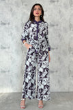 Marble print blouse and pants set 