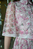 Layered blouse and skirt with floral print 
