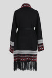 Mexican print long-sleeved sweater coat
