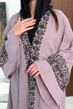 Wide crepe abaya with patterns 