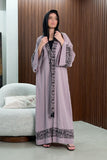 Wide crepe abaya with patterns 