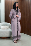 Wide crepe abaya with patterns 