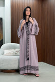 Wide crepe abaya with patterns 