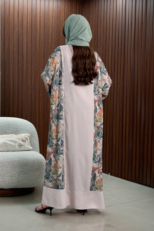 Wide floral abaya 