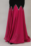 Two-tone sugar evening dress embroidered with fuchsia crystals