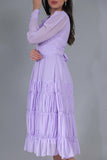 Chiffon georgette dress with ruffled layers 