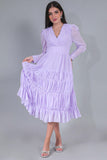 Chiffon georgette dress with ruffled layers 