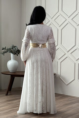 Chiffon lace long dress 