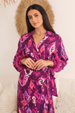 Wrap dress with feather-trimmed sleeves 