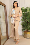 Two-piece set with long-sleeved suede shawl 