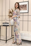 Floral blouse and trousers set 