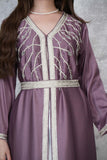 Purple Embroidered Two Piece Kaftan 