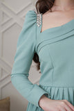 Tiffany Crystal Pleated Maxi Dress 