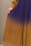 Long-sleeved chiffon midi evening dress, purple 