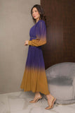 Long-sleeved chiffon midi evening dress, purple 